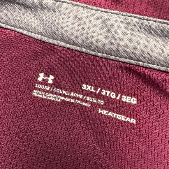 Under Armour Polo Shirt Mens 3XL Red Loose Fit Heatgear Performance Golf Stretch - Picture 4 of 7